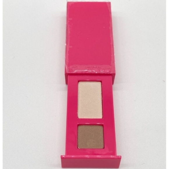 Clinique Cosmetic Case + 2 Eyeshadow sets in Ivory Bisque, Bronze Satin, Duo Sz - Picture 2 of 7